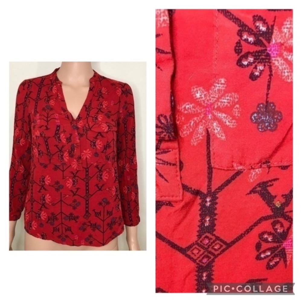 Anthropology maeve floral blouse size 2P